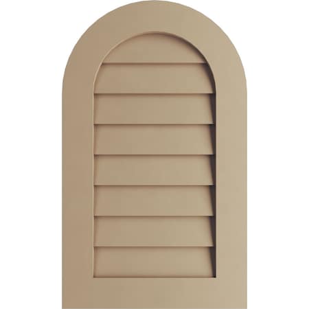 Timberthane Rustic Smooth Round Top Faux Wood Non-Functional Gable Vent, Primed Tan, 22W X 30H